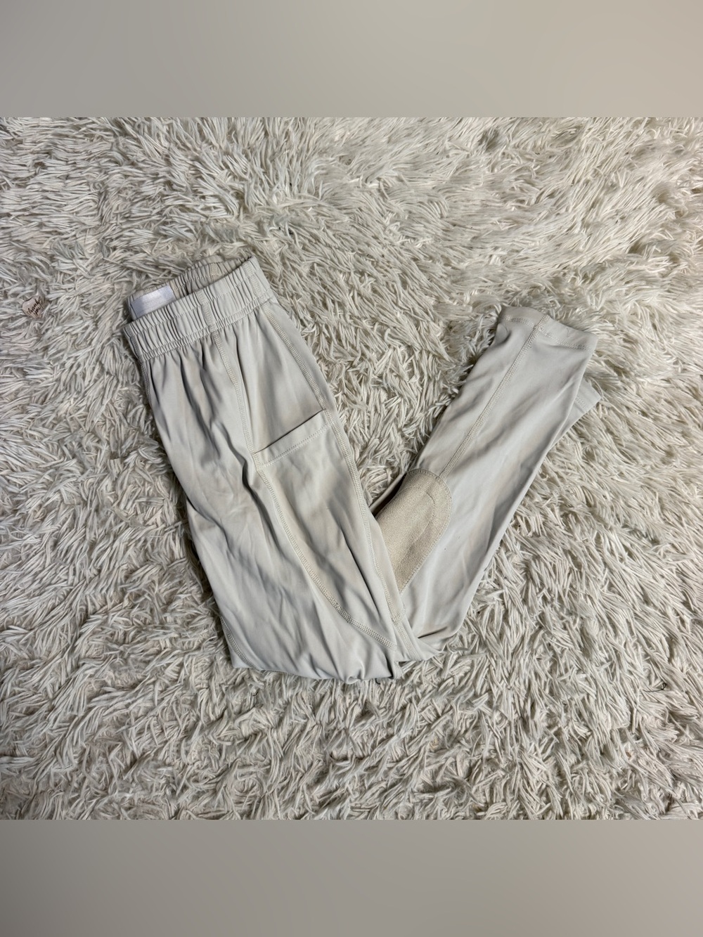 Child’s Medium White/Tan Baleaf Knee Patch Horseback Riding Tights Breeches